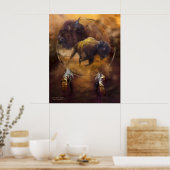 Dream Catcher Series-Spirit of the Brown Buffalo Poster (Küche)