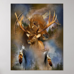 Dream Catcher Series - Spirit of the Elk Poster