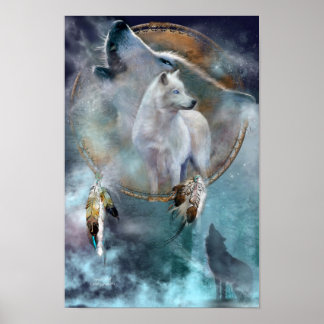 Dream Catcher Series Spirit Wolf Poster/Print Poster