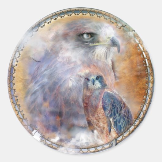 Dream Catcher - Spirit Hawk Art Sticker (Vorderseite)