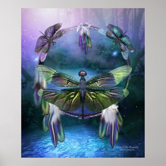 Dream Catcher-Spirit of the Dragonfly Poster/Print Poster (Vorne)