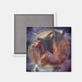 Dream Catcher - Spirit Pferde Magnete Magnet (Vorderseite/Rückseite)