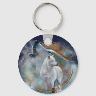 Dream Catcher - Spirit Wolf Art Schlüsselanhänger