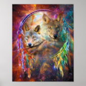 Dream Catcher - Spirit Wolves Art Poster/Print Poster (Vorne)