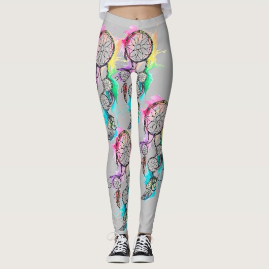 Dream Catcher Splash Paint Art Ladys Leggings (Vorderseite)