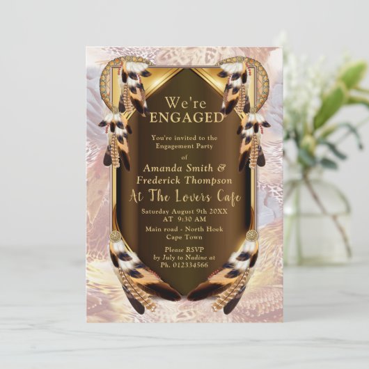 Dream Catcher-Verlobung Einladung (Stehend Vorderseite)