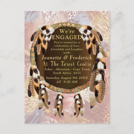 Dream Catcher-Verlobung Einladungspostkarte (Vorderseite)