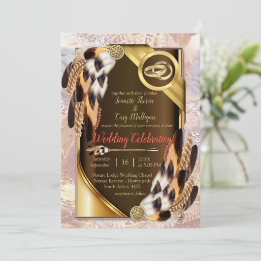 Dream Catcher Wedding Einladung (Stehend Vorderseite)