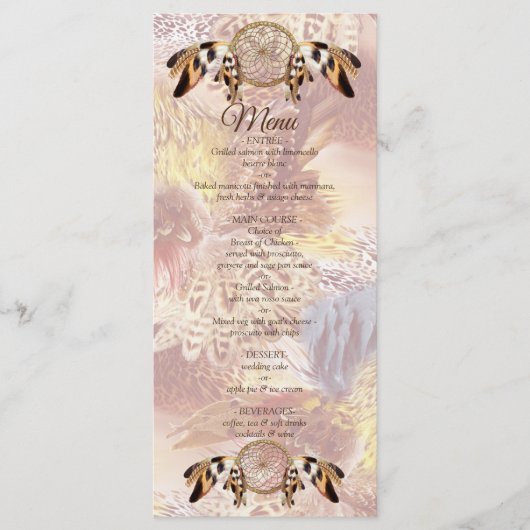 Dream Catcher Wedding Menu Menükarte (Vorderseite)