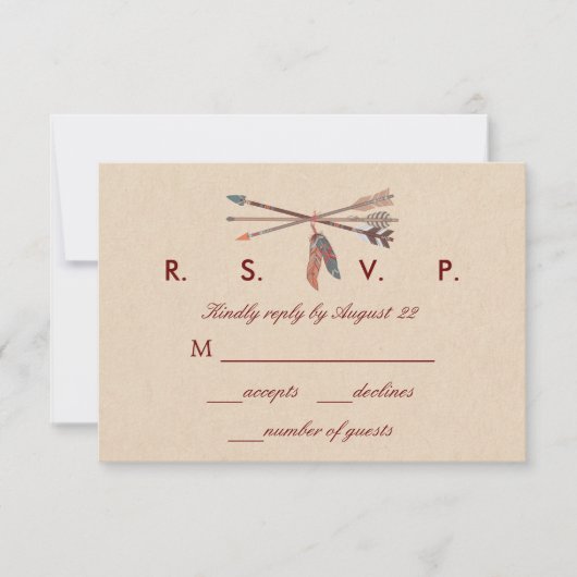 Dream Catcher Wedding RSVP Card (Vorderseite)