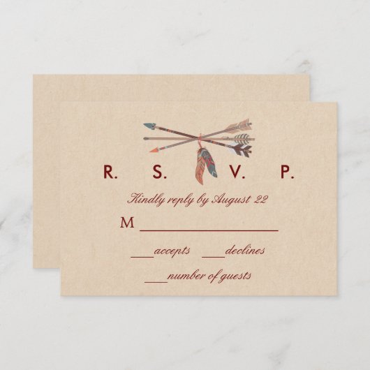 Dream Catcher Wedding RSVP Card (Vorne/Hinten)