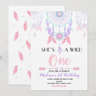 Dream Catcher Wild Einladung zum 1. Geburtstag