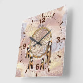 Dream Catcher-Wohngestaltung Quadratische Wanduhr (Winkel)
