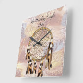 Dream Catcher-Wohngestaltung Quadratische Wanduhr (Winkel)