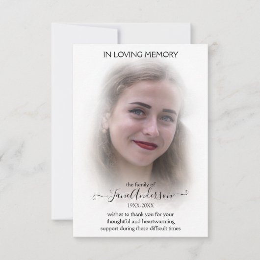 Dream Cloud Beileid Beerdigung Foto Danke Karte (Vorderseite)