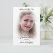 Dream Cloud Beileid Beerdigung Foto Danke Karte (Stehend Vorderseite)