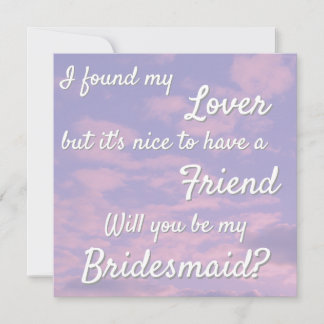 Dream Clouds Lover Bridesmaid Vorschlagskarte Dankeskarte