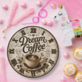 Dream Coffee Rustic Farmhouse Bar Kitchen Decor Pappteller (Party)