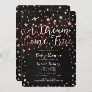 Dream Come - der wahre Schwarze Rose Gold Stars Ki Einladung