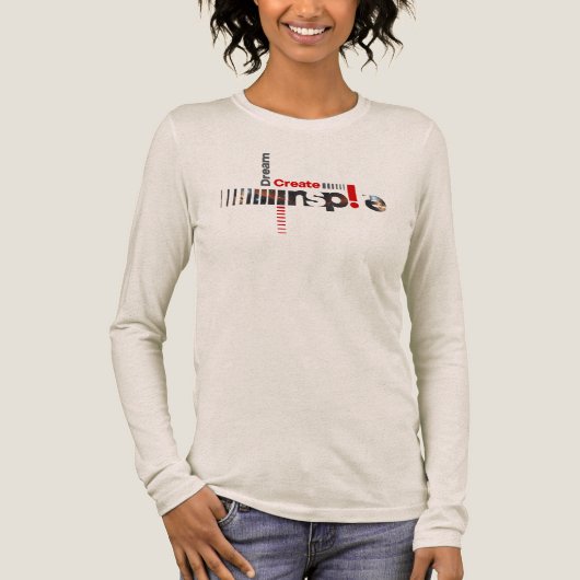 Dream Create Inspire | Women's Long Sleeve Tri-Blend Shirt (Vorderseite)
