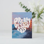 Dream Design Do Hand Letting Typografie für Arti Postkarte (Stehend Vorderseite)