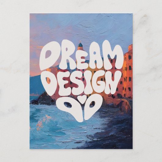 Dream Design Do Hand Letting Typografie für Arti Postkarte (Vorderseite)