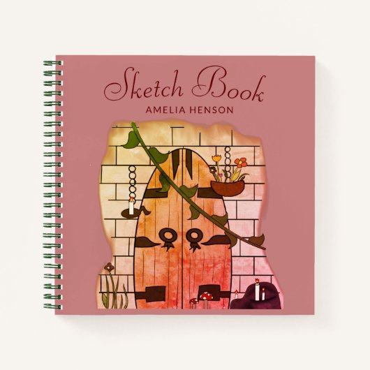 Dream Door Fairy Tale Zeichnend Skizzenbuch Notizblock (Vorderseite)