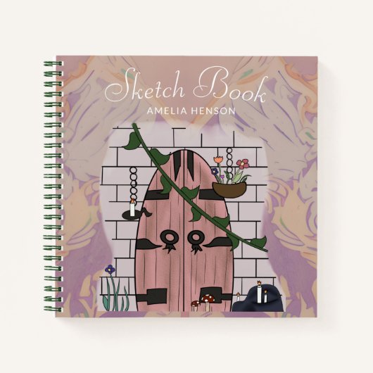 Dream Door Fairy Tale Zeichnend Skizzenbuch Notizblock (Vorderseite)