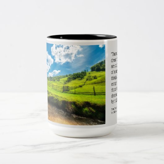 Dream, Edgar Allen Poe, Landschaft, Zweifarbige Tasse (Mittel)