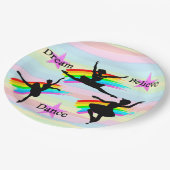 DREAM, ERREICHEN, GLAUBEN DANCER PAPIER TELLER (Schrägansicht)