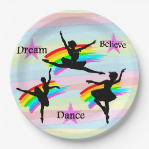 DREAM, ERREICHEN, GLAUBEN DANCER PAPIER TELLER