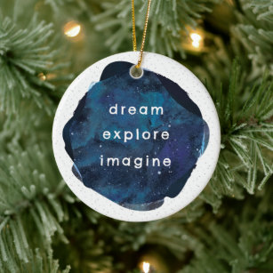 Dream Explain Imagine Inspirational Star Celestial Keramik Ornament