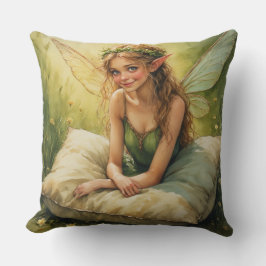 Dream Fairy Holding Pillow Kissen