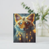 Dream Fantasy Blue Mit Augen Fox Vixen Portrait Postkarte (Stehend Vorderseite)