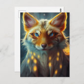 Dream Fantasy Blue Mit Augen Fox Vixen Portrait Postkarte (Vorne/Hinten)