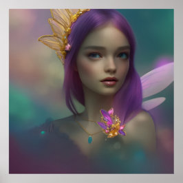 Dream Fantasy Sweet Fairy Girl lila rosa Poster