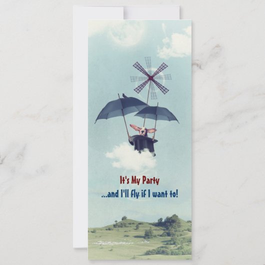 Dream Flight Geburtstagsparty Einladung (Rückseite)