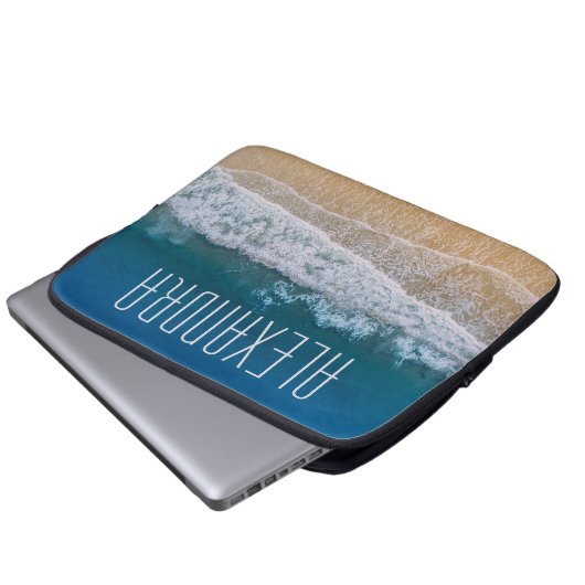 Dream Florida Tropical Sand Beach Kundenname Laptopschutzhülle (Vorne Knopf)