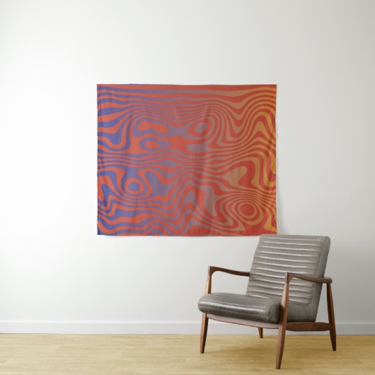 Dream Flow l Abstrakte Trippy-Muster - Nr. 01 Wandteppich (Beispiel (Horizontal))