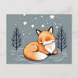 Dream Fox Night Sky Postkarte