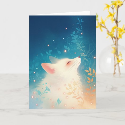 Dream Fox Spirit Karte (Gelbe Blume)