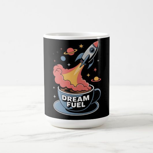 Dream Fuel Graphic: Rocket Launching from Coffee  Kaffeetasse (Mittel)