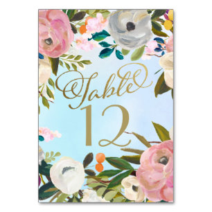 Dream Garden Floral Wedding Tischnummer