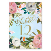 Dream Garden Floral Wedding Tischnummer (Rückseite)