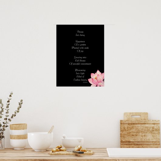 Dream Gedicht mit Lotus-Blume Poster (Küche)