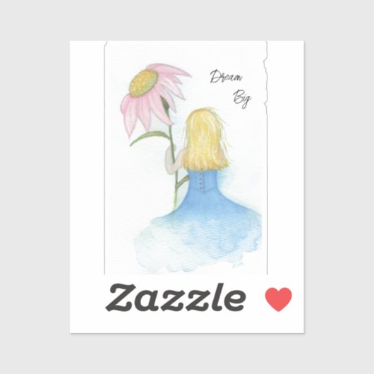 Dream Girl mit Riesengebirge "Dream Big" Aufkleber (Blatt)