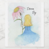 Dream Girl mit Riesengebirge "Dream Big" Weinetikett (Einzelnes Label)