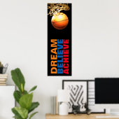 Dream Glaube Basketball Stilvolle Tür erreichen Poster (Heimbüro)