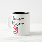 DREAM GLAUBEN ERREICHT ZWEIFARBIGE TASSE (Vorderseite Links)