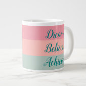 Dream glaubte, Pink Peach Aquamarin Handschrift zu Jumbo-Tasse (Vorderseite Rechts)